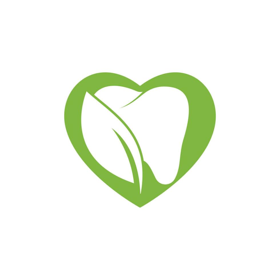 Nature Dental logo template design. Tooth and leaf icon logo. vector