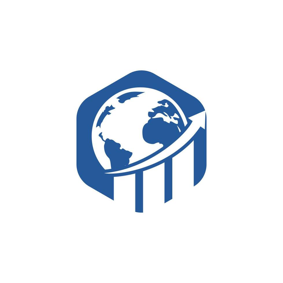 World Stats vector logo design template. World finance logo design concept.