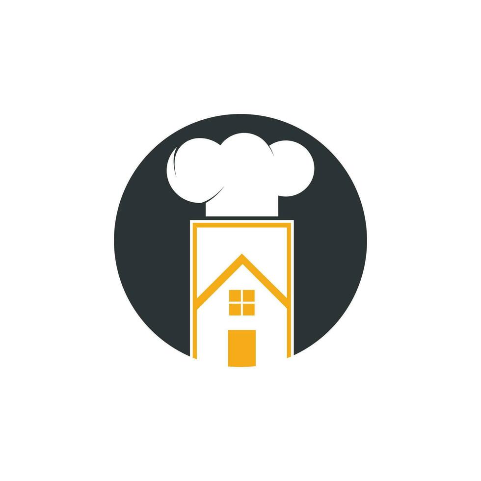 plantilla de diseño de logotipo de vector de casa de chef. icono de la casa del chef creativo.