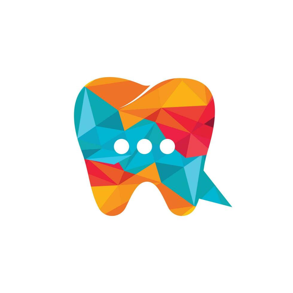 diseño de logotipo de chat dental moderno. icono de consulta dental. vector