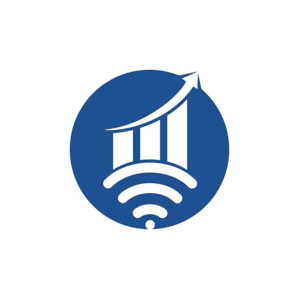 diseño de logotipo de vector de estadística wifi. diseño de icono de logotipo analítico wifi.