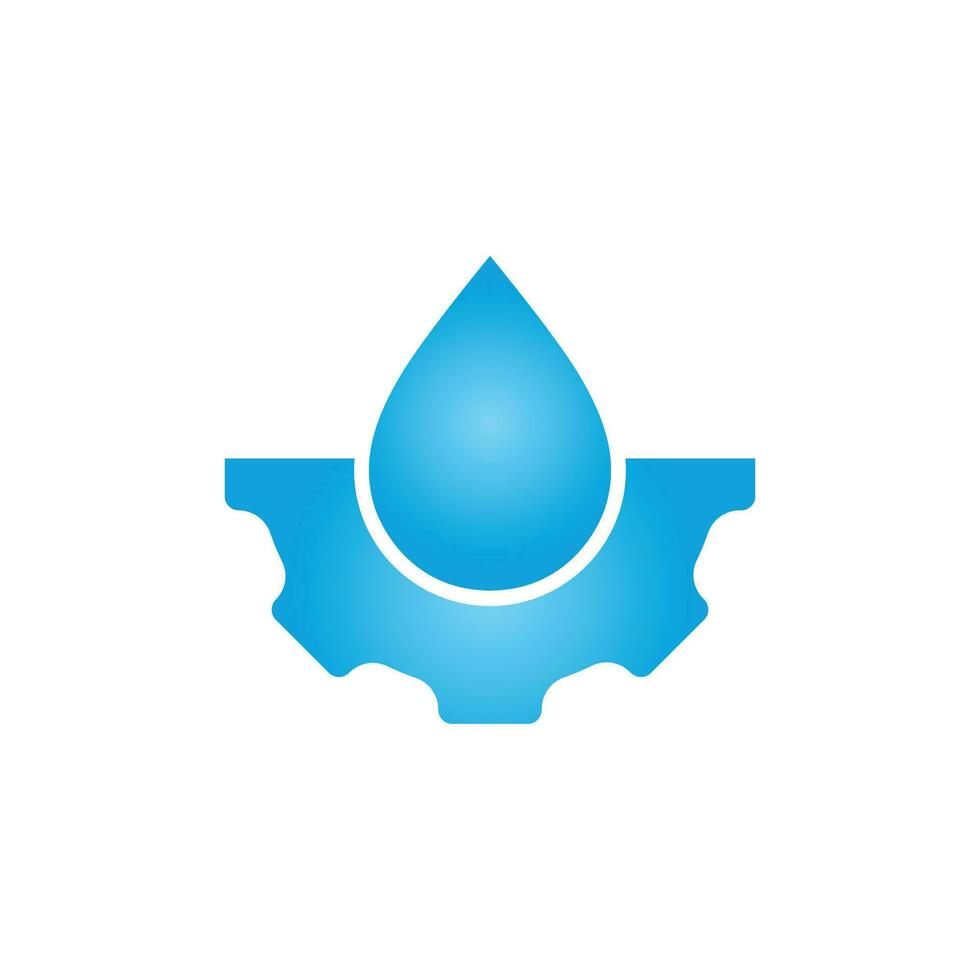 gota de agua con diseño de concepto de logotipo de engranaje. logotipo natural. logotipo de energía de agua. vector