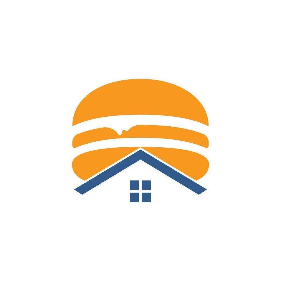 Burger house vector logo design. American classic burger house logo.