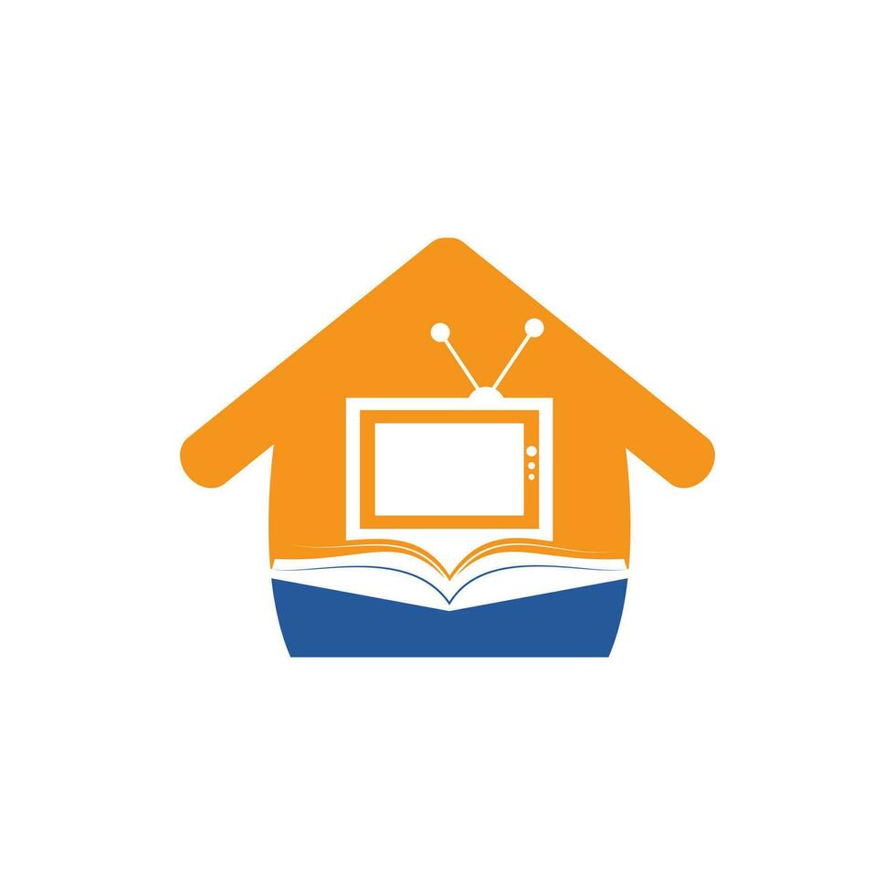 Book TV vector logo template design. Unique bookstore, library and media logotype design template.