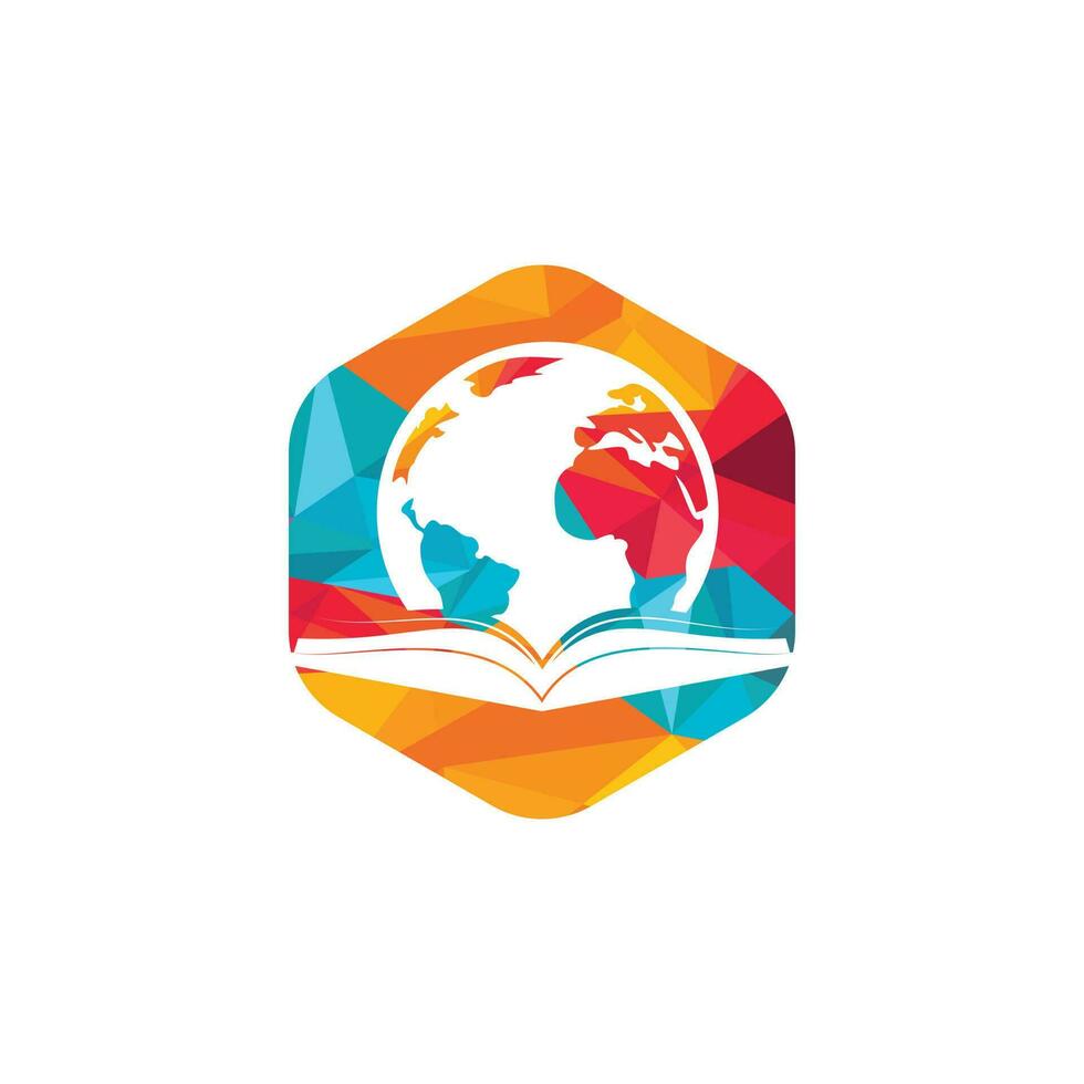 Book world vector logo template. Global book education design logo template.