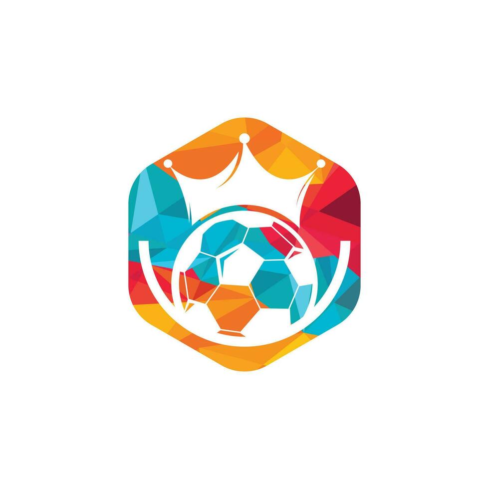 Soccer king vector logo design. Football and crown icon design.