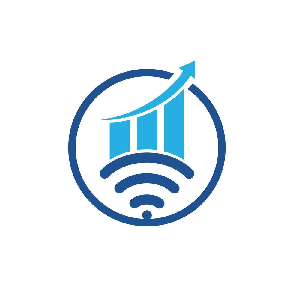 Wifi Statistic vector logo design. Wifi analytic logo icon design.