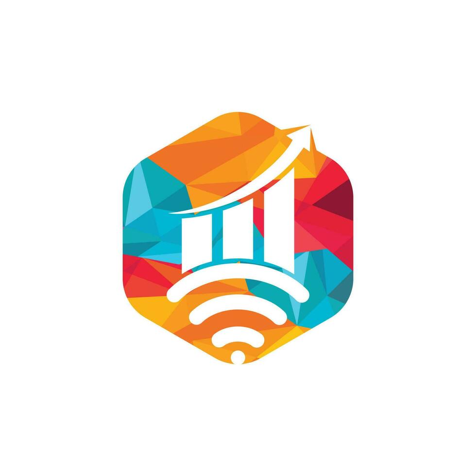 Wifi Statistic vector logo design. Wifi analytic logo icon design.