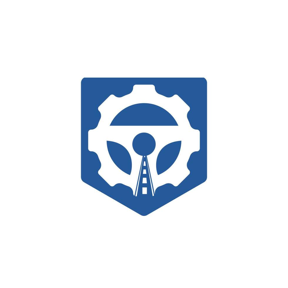 Gear drive vector logo design. Modern logo for automotive mechanic company.