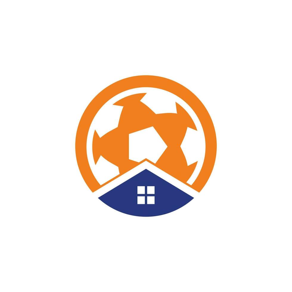 diseño de logotipo de vector de casa de fútbol. concepto de logotipo de lugar de fútbol.