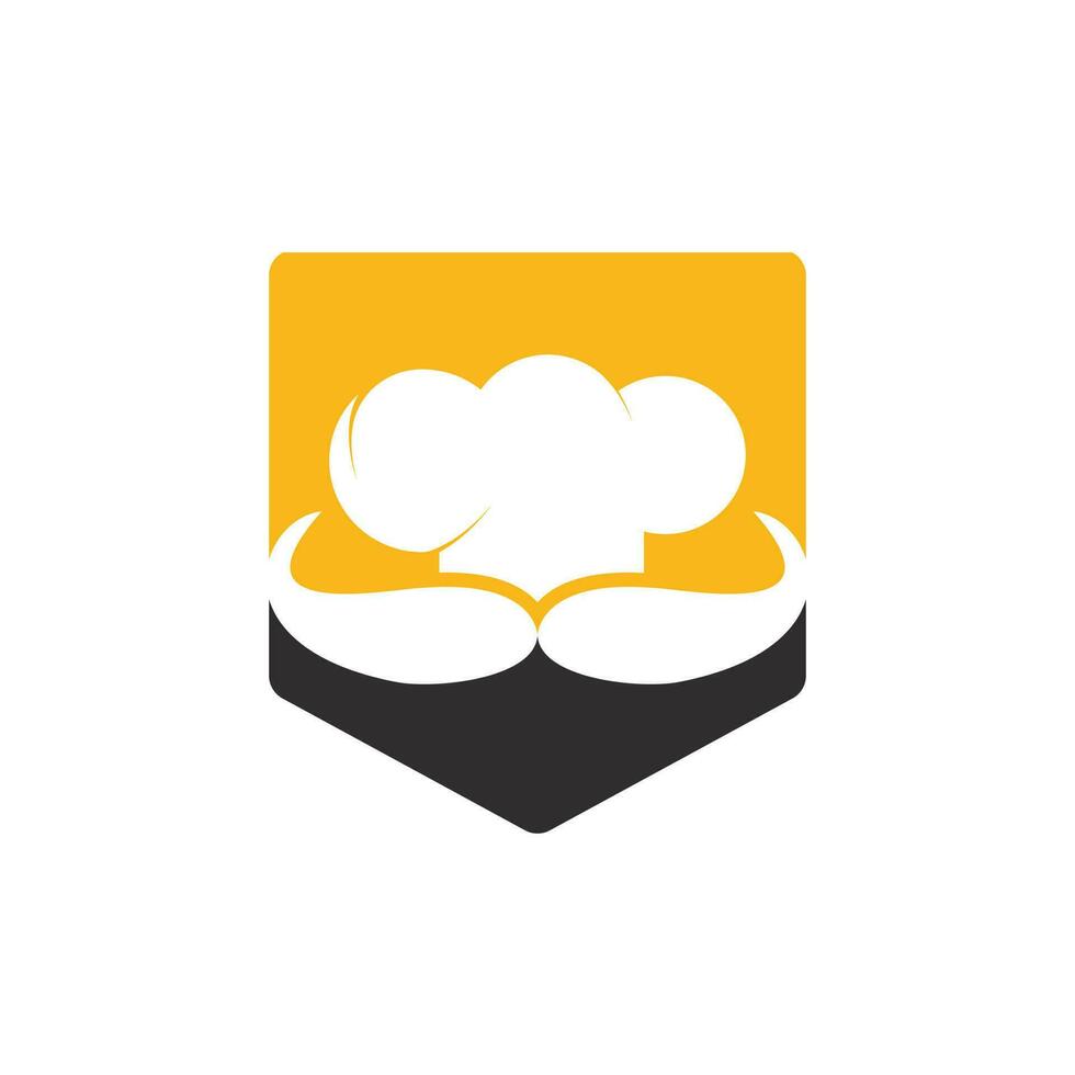 Mister Chef vector logo design template. Chef cap and mustache icon design.