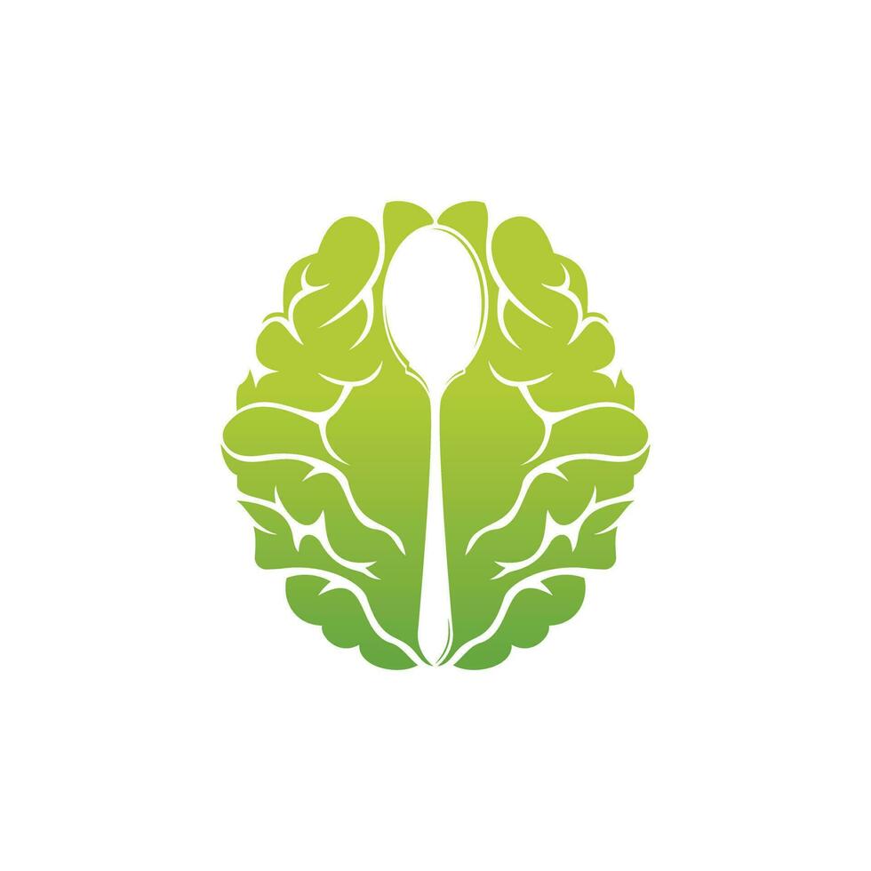 Brain Food vector logo design. Thing Food logo design template.