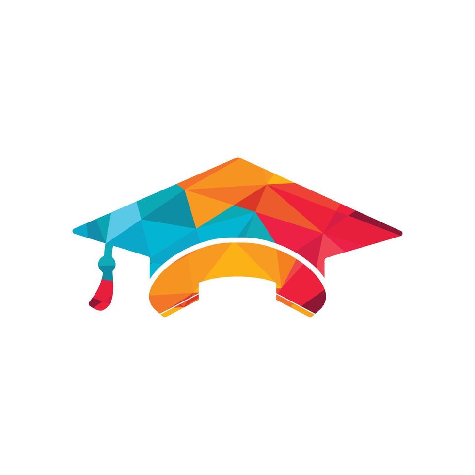 plantilla de diseño de logotipo de vector de llamada de educación. gorro de graduación y logotipo del icono del auricular.
