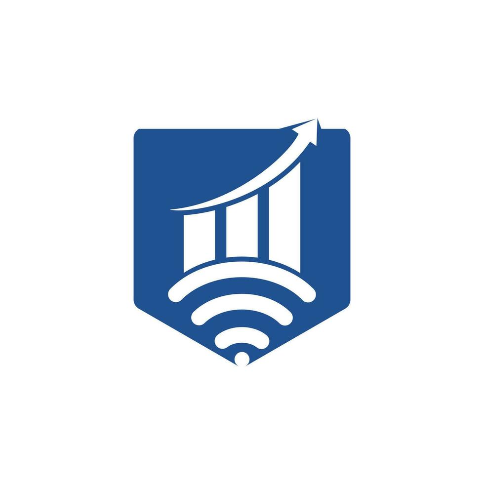 Wifi Statistic vector logo design. Wifi analytic logo icon design.