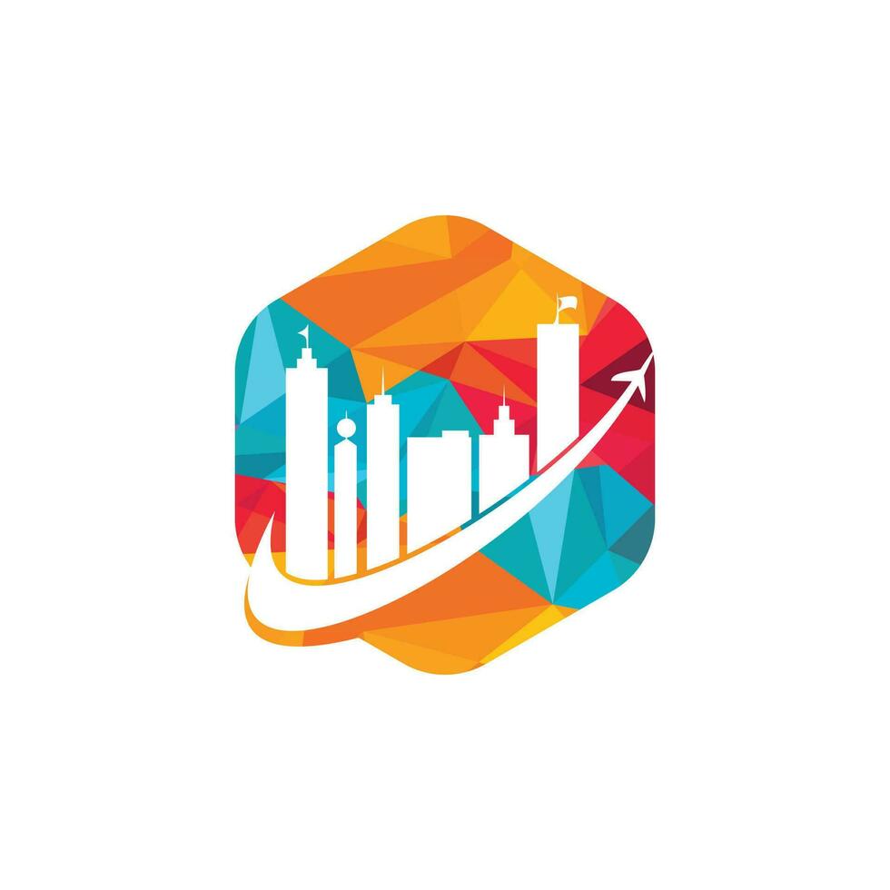 City travel vector logo design. Travel town logo icon design.