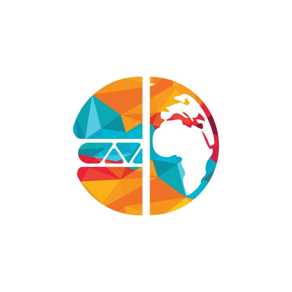 Planet burger logo design template. Hamburger and world symbol or icon. vector