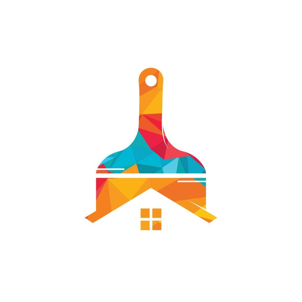 Creative home paint vector logo design template. Real estate and paintbrush symbol or icon.