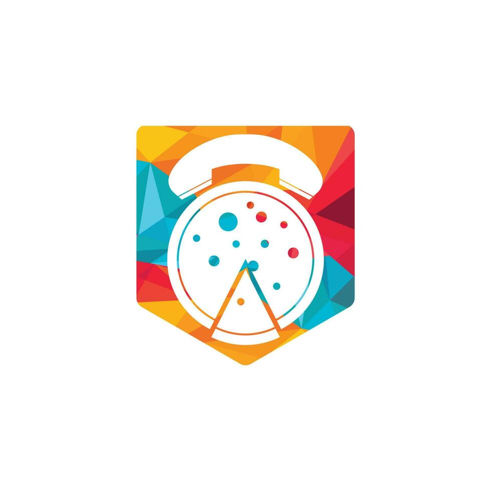 Pizza hot line fast delivery logo design. Pizza delivery logo template. vector