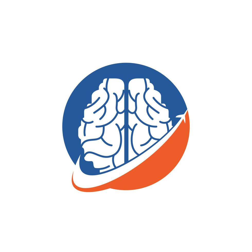 Smart travel vector logo design. Brain travel logo icon design.