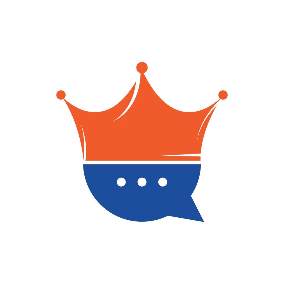 King chat vector logo design template. Chat with crown icon design.