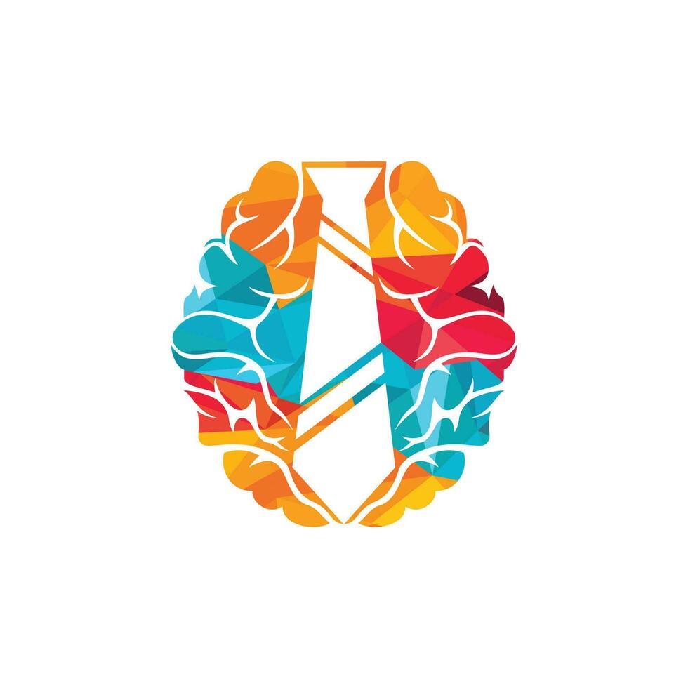 concepto de diseño de logotipo vectorial de idea de trabajo inteligente. logotipo de icono de cerebro y corbata. vector