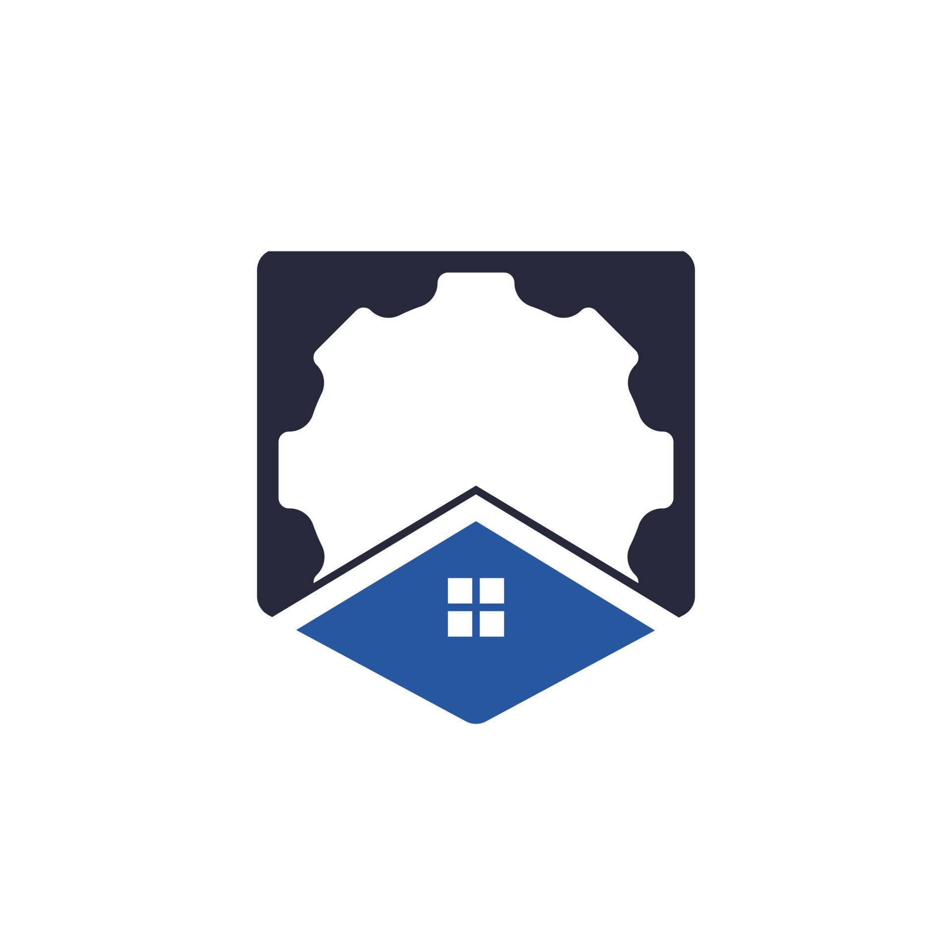 Gear house vector logo design. Gear home technology Logo design