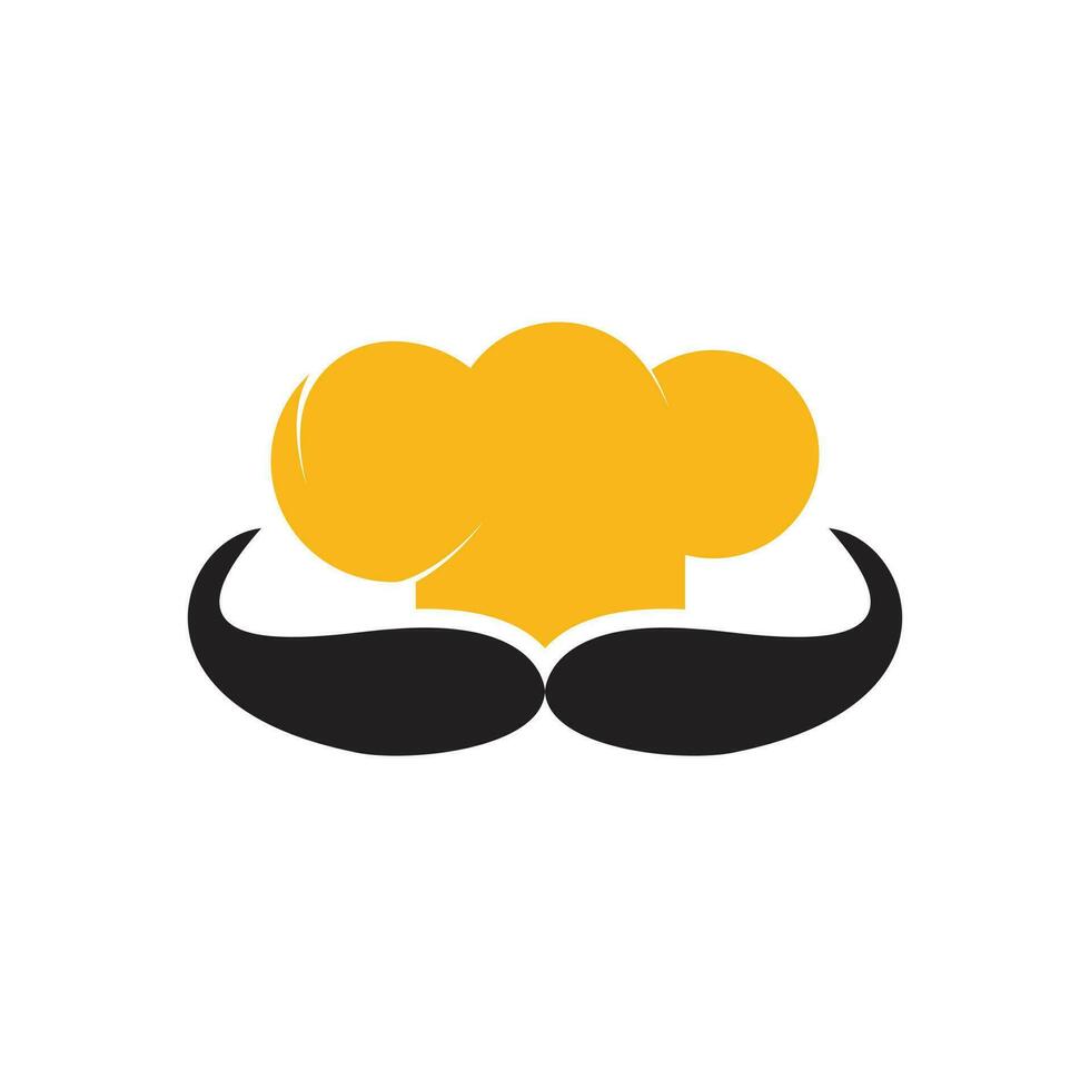 Mister Chef vector logo design template. Chef cap and mustache icon design.