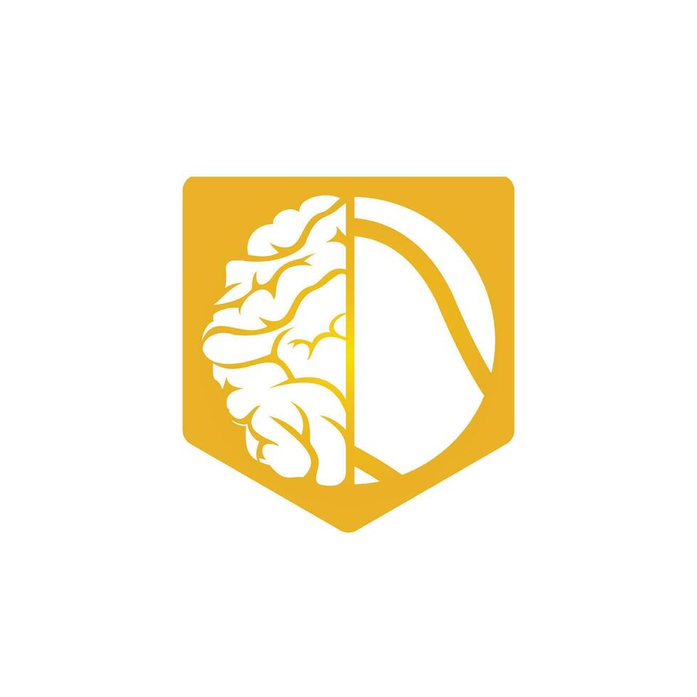 Tennis brain vector logo design. Smart tennis logo concept.