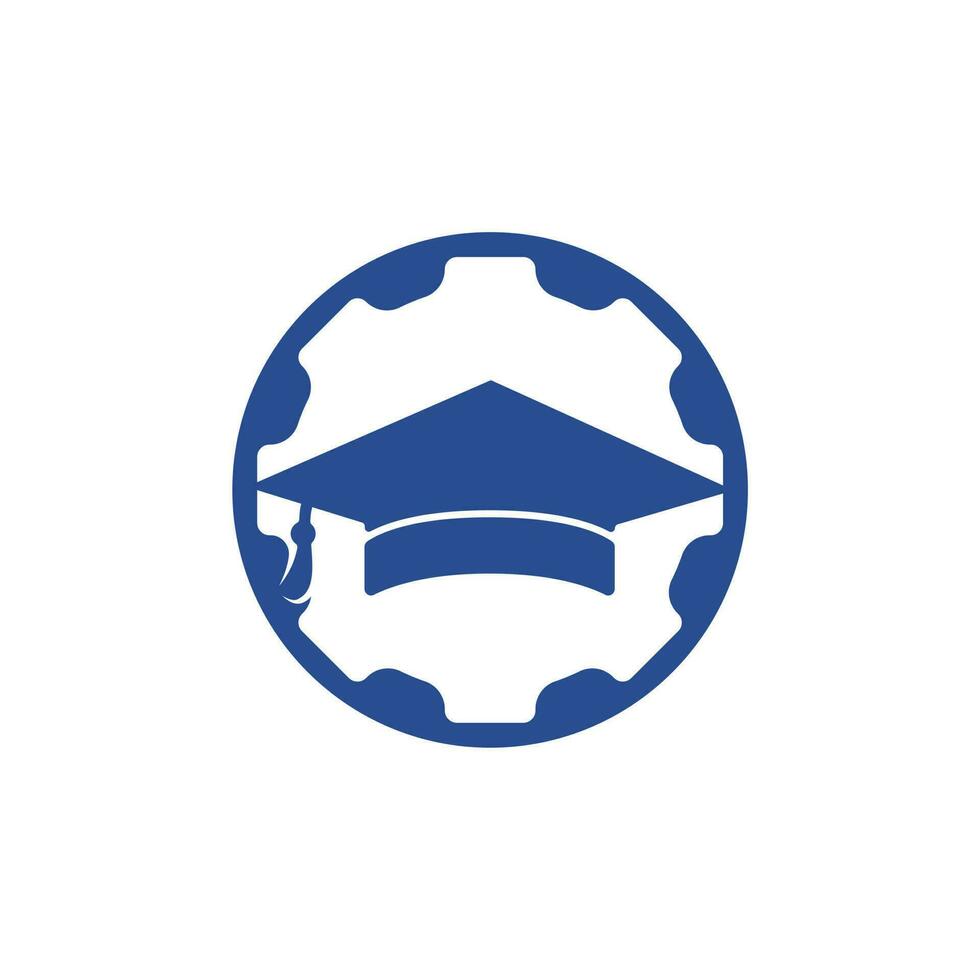Industrial engineering education vector logo design. Student gear vector logo template.