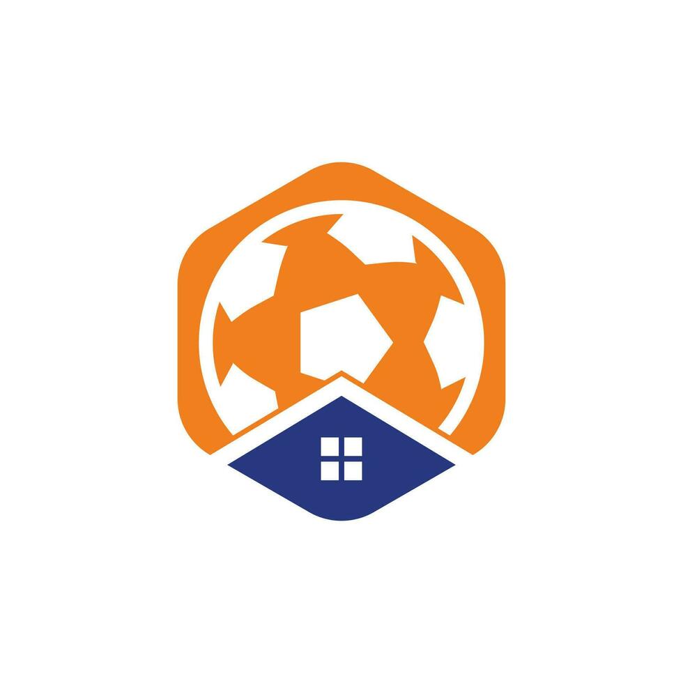 diseño de logotipo de vector de casa de fútbol. concepto de logotipo de lugar de fútbol.