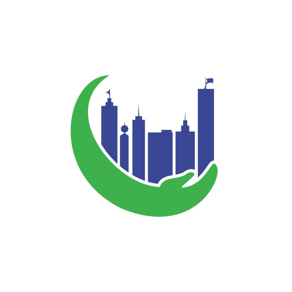City care vector logo design. Tower Care logo template.