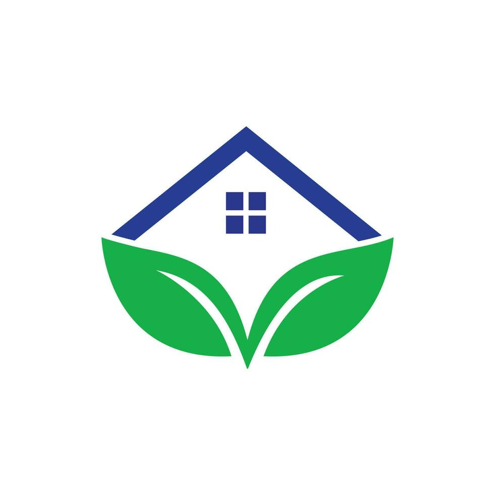 diseño de logotipo de casa ecológica verde. plantilla de diseño de logotipo de concepto de casa verde creativa. vector