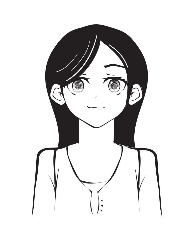 anime woman icon vector