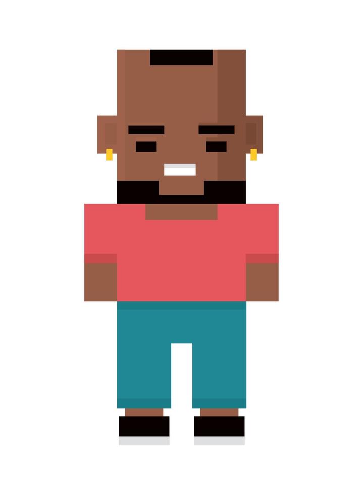 hipster man pixel 8 bit vector