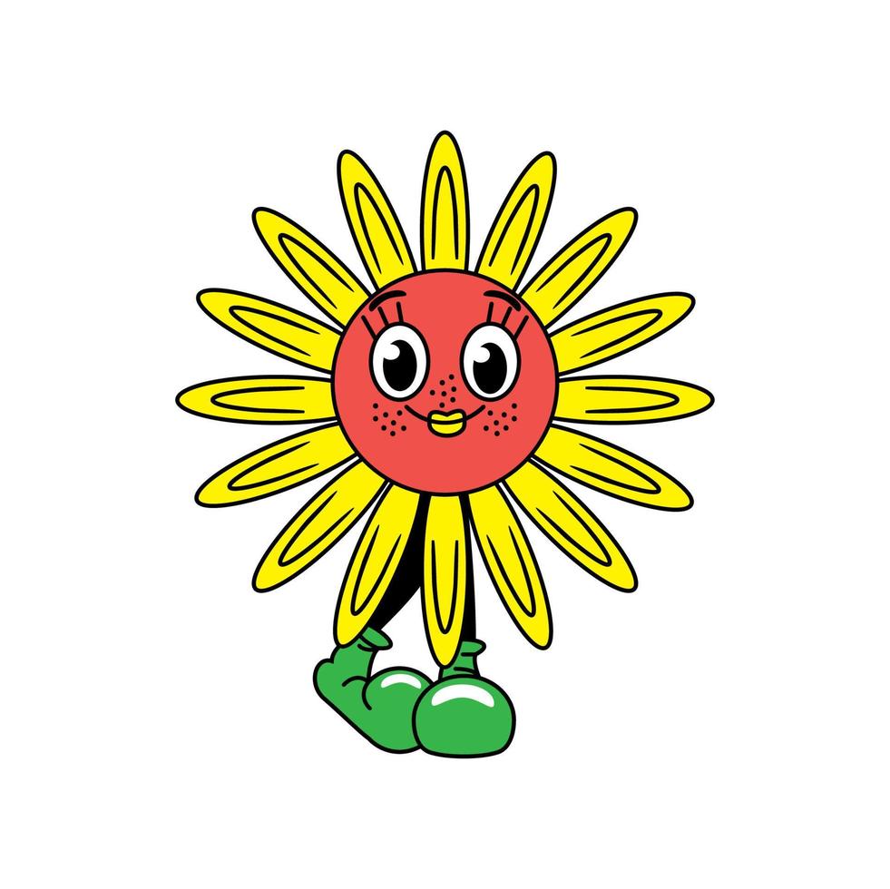 flower traditional cartoon vector
