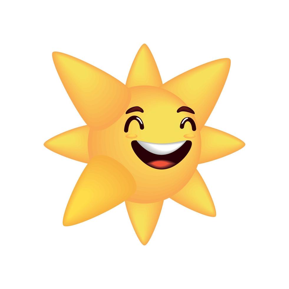 cartoon smile sun vector