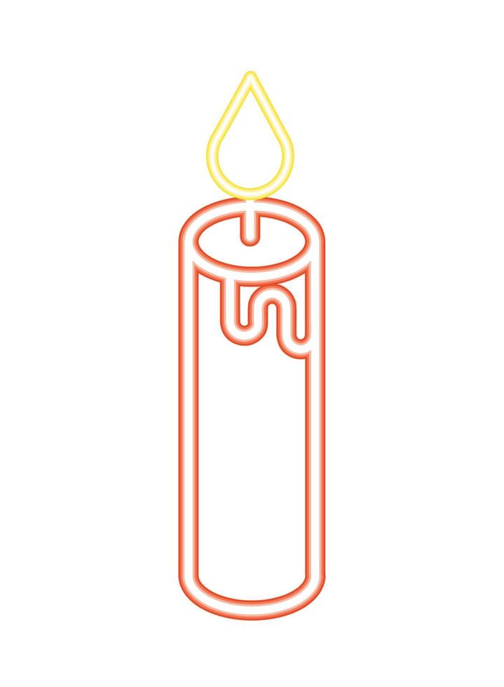 light candle neon vector