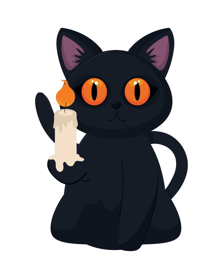 halloween little cat vector