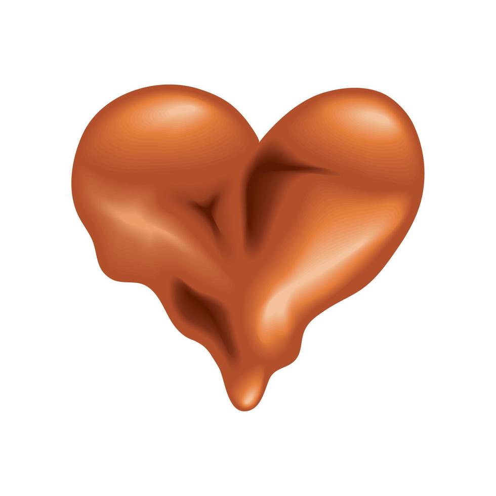 caramel heart shape vector