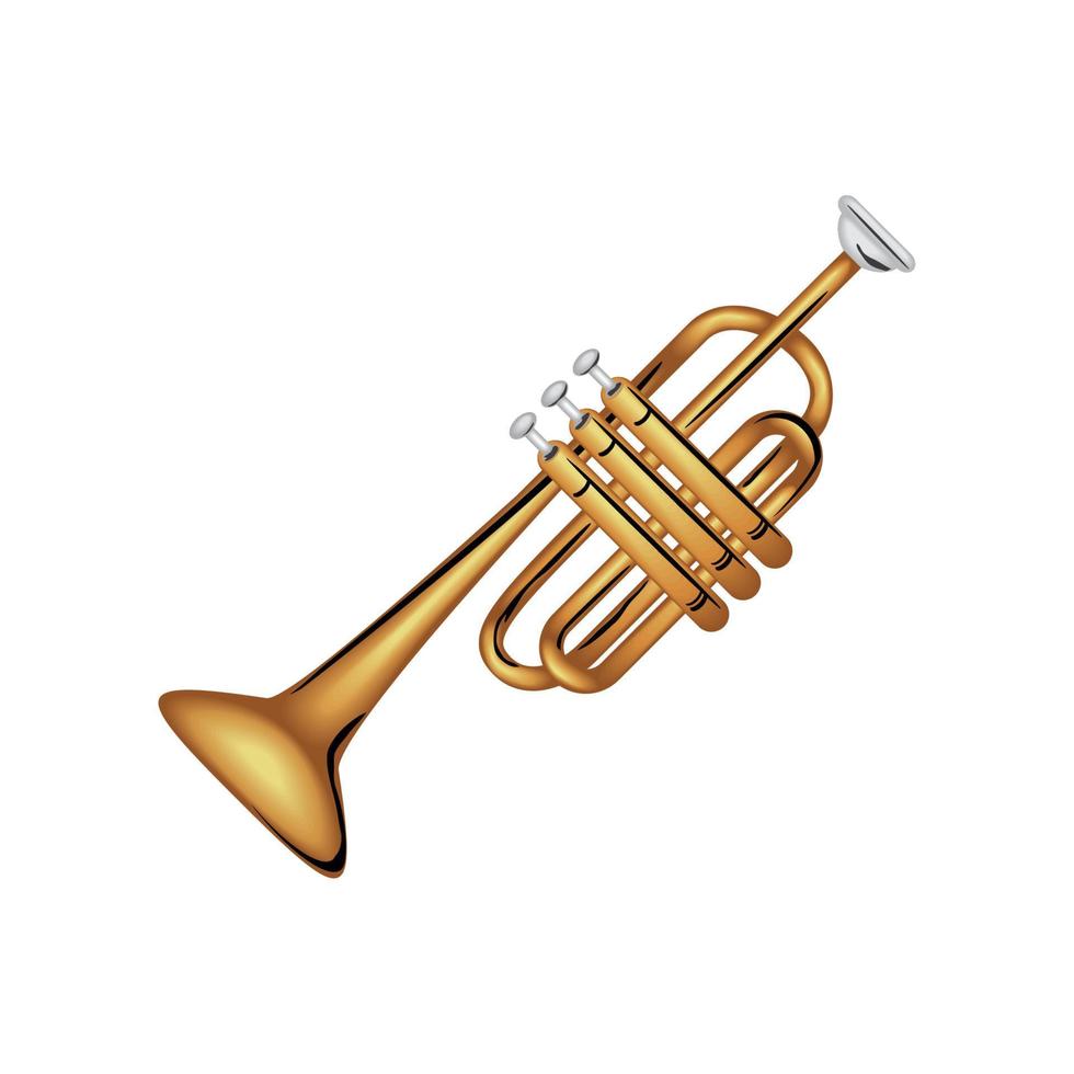 instrumento de trompeta realista vector