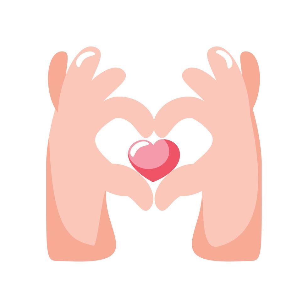 hands making heart vector