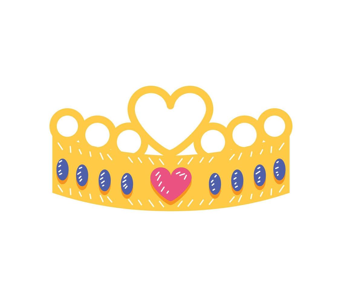 queen crown heart vector