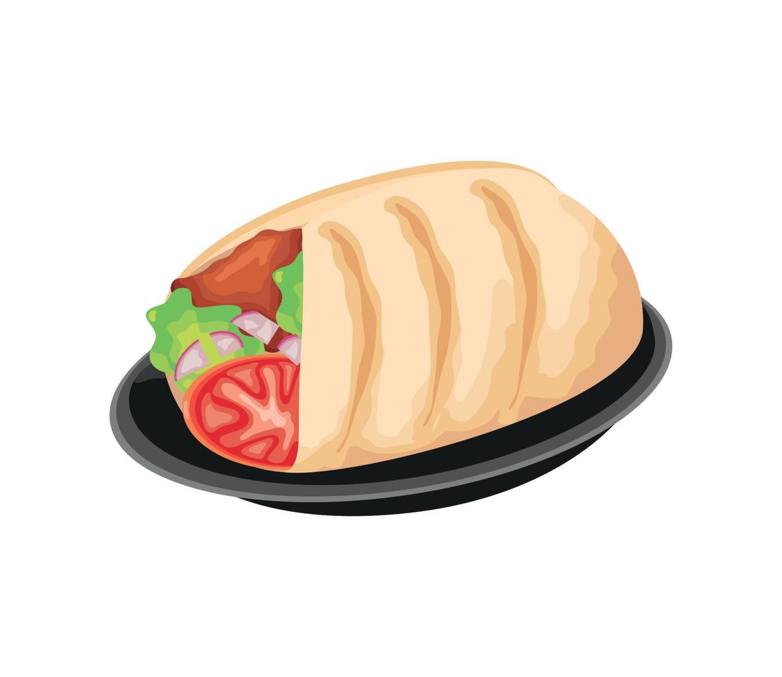 taco en plato vector