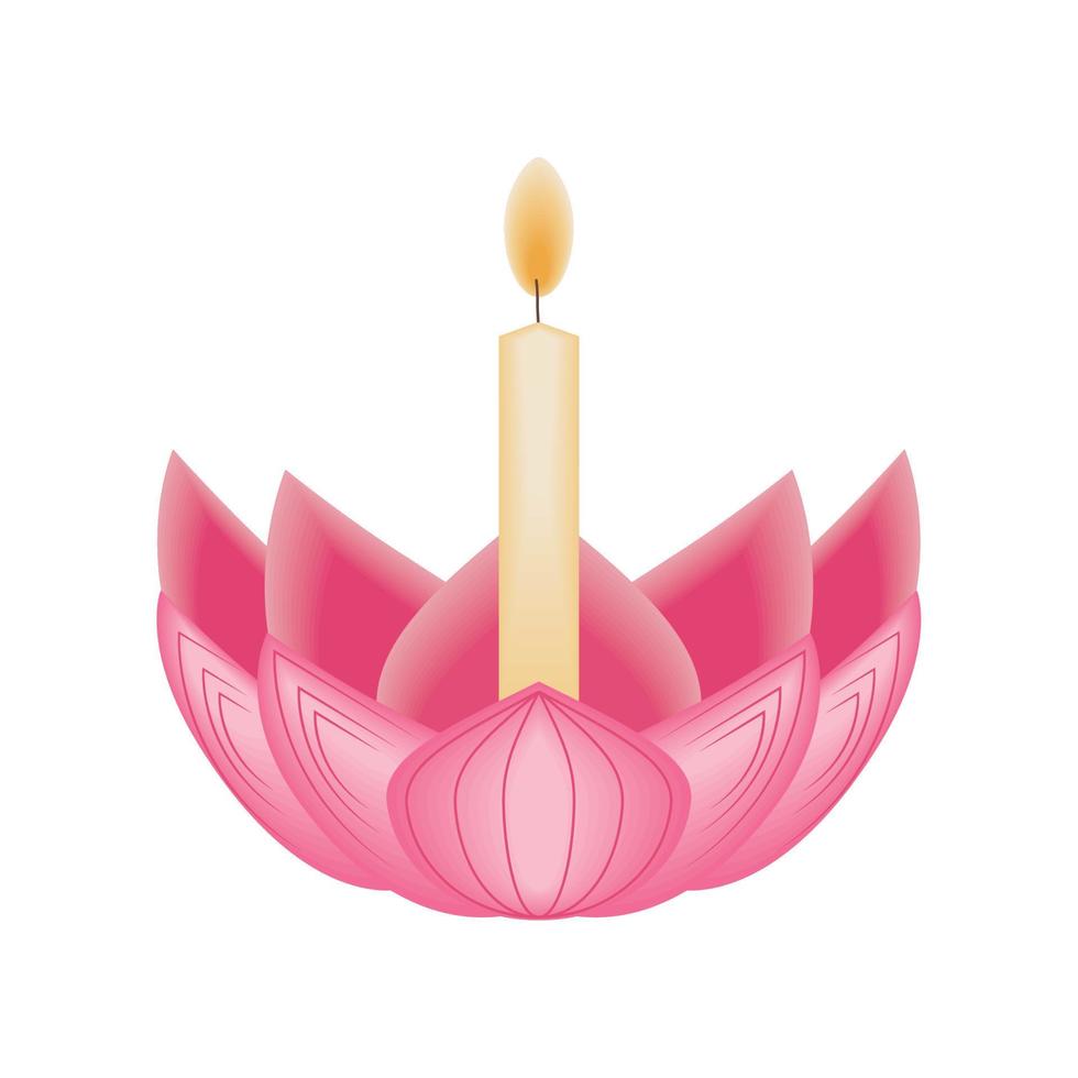 lotus with candle vector