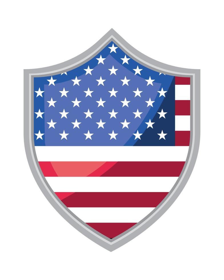 american flag in shield vector