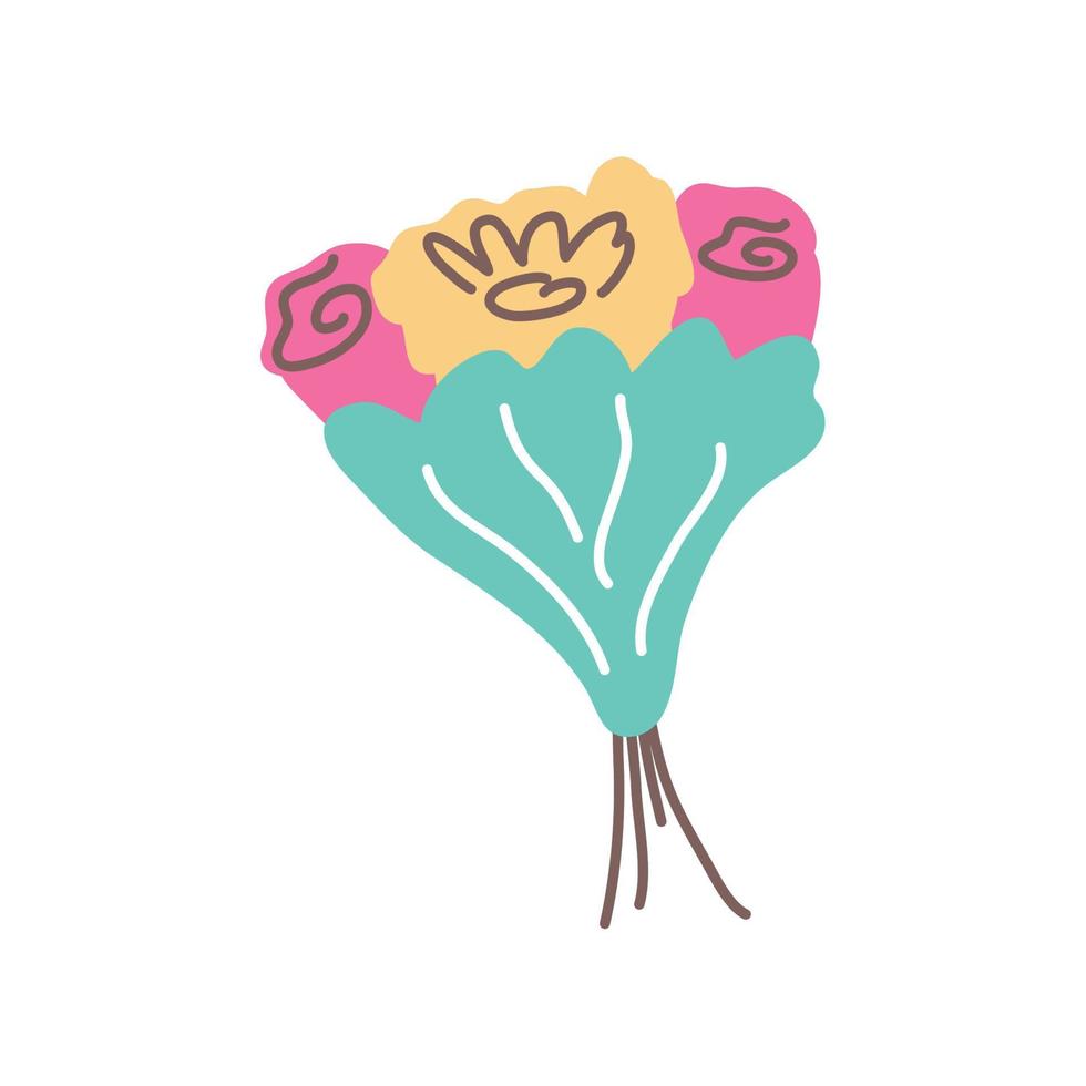 bouquet flowers icon vector