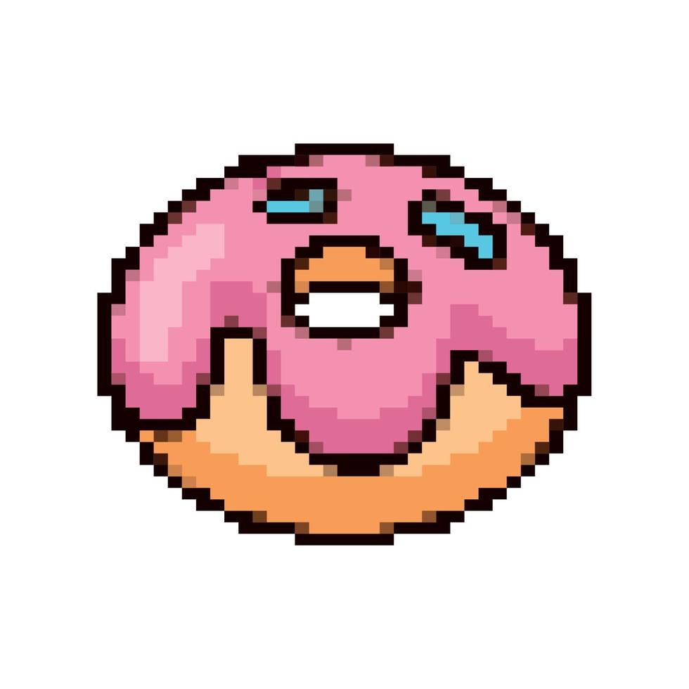 donut pixel art vector