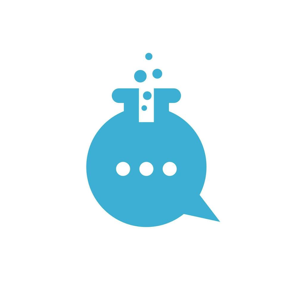 Lab chat vector logo design. Lab talk logo design. Research and Science logo design.