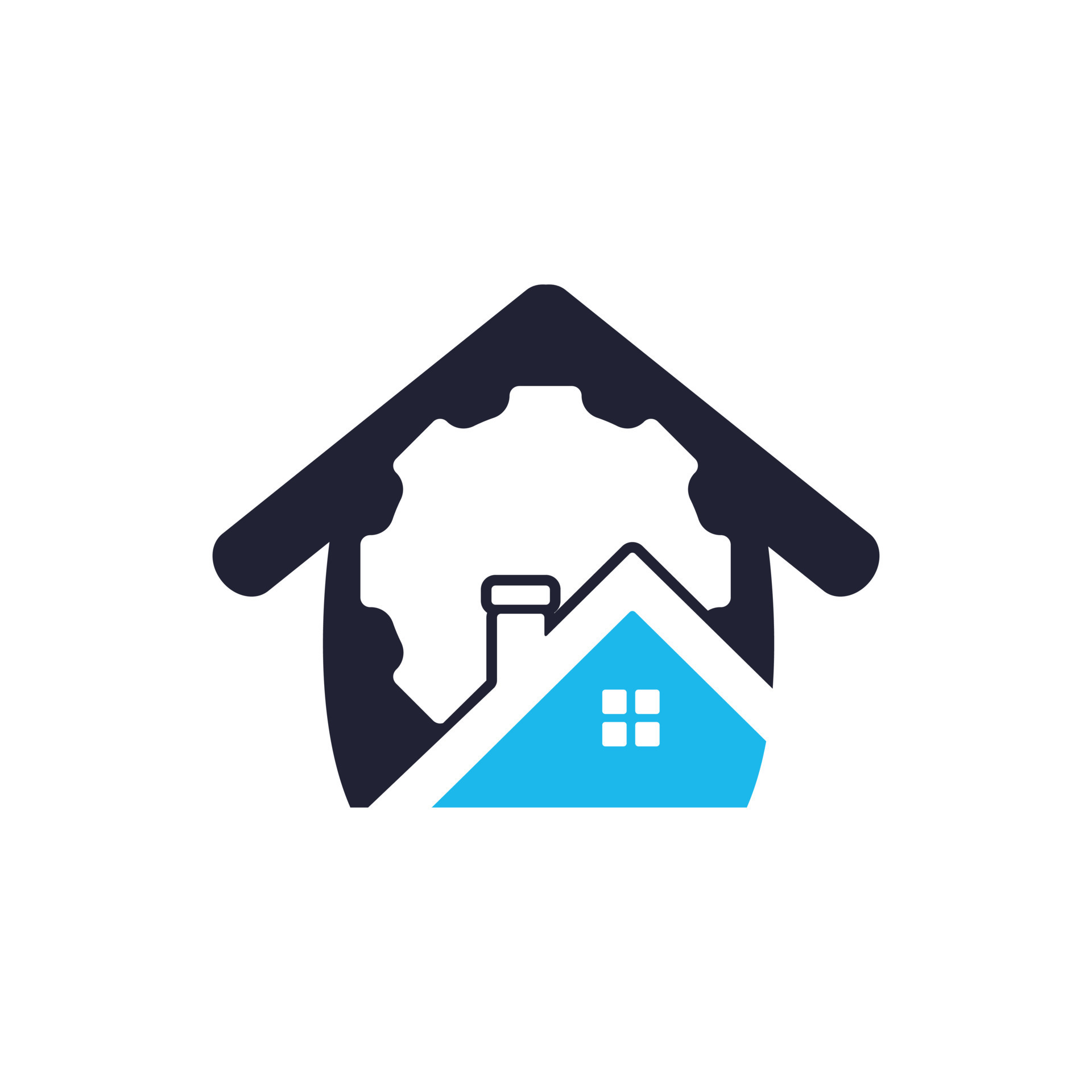 Gear house vector logo design. Gear home technology Logo design