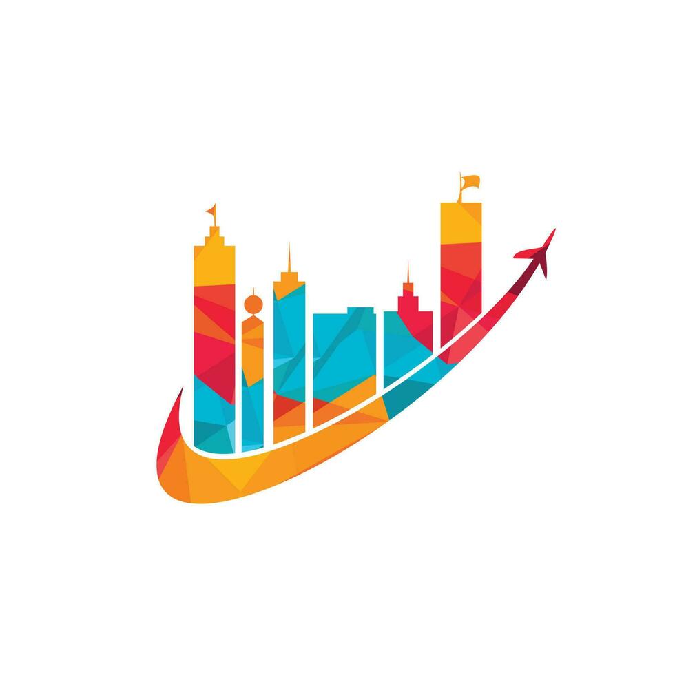 City travel vector logo design. Travel town logo icon design.